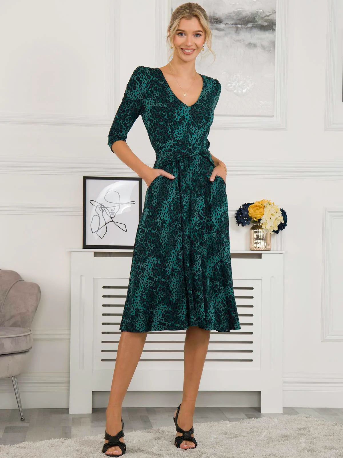 Jolie moi green outlet dress