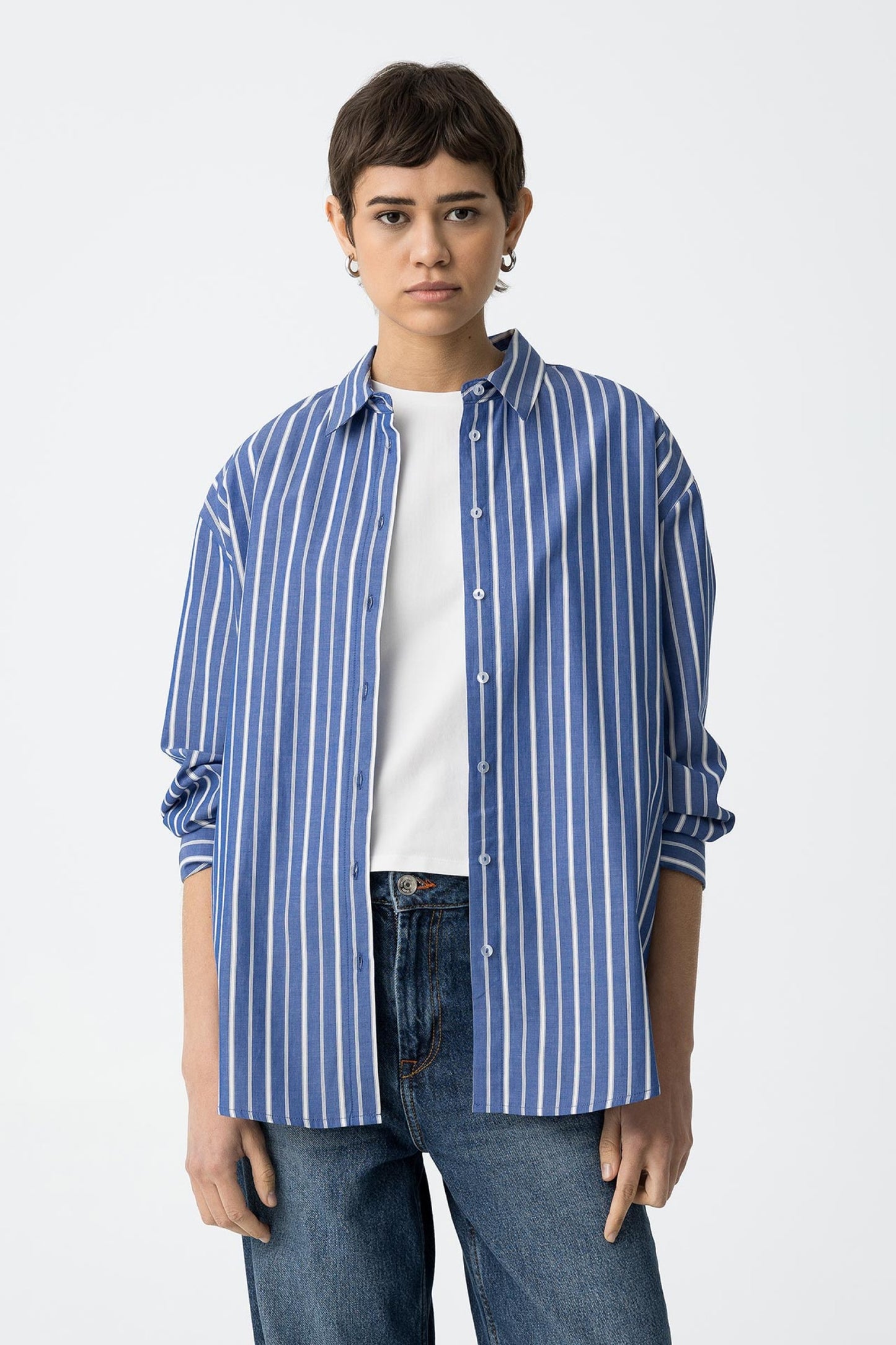 Tiffosi Castro Stripe Dark Blue Shirt.