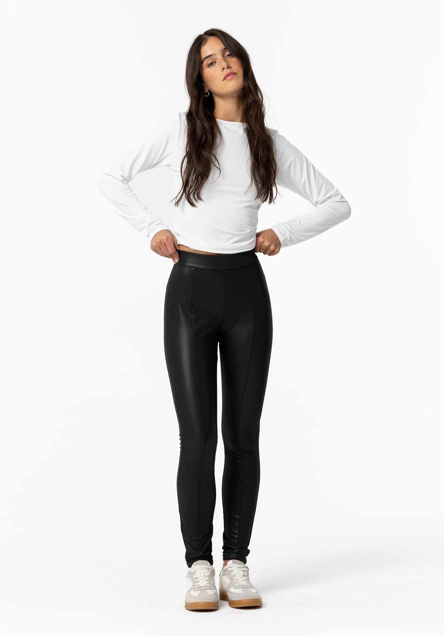 Tiffosi Leather Effect Leggings Fani-Black