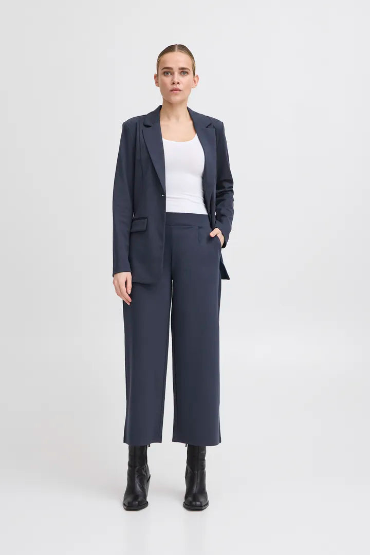 ICHI IHKATE SUS WIDE PA Trousers - Navy.