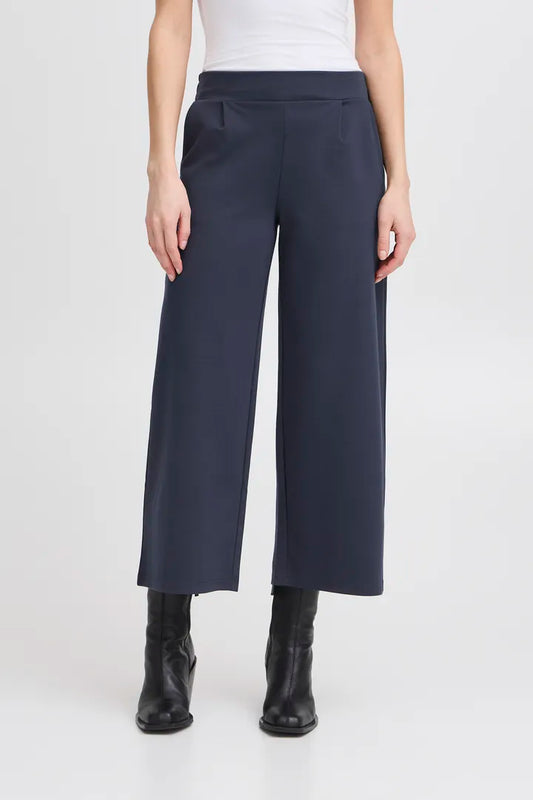 ICHI IHKATE SUS WIDE PA Trousers - Navy.