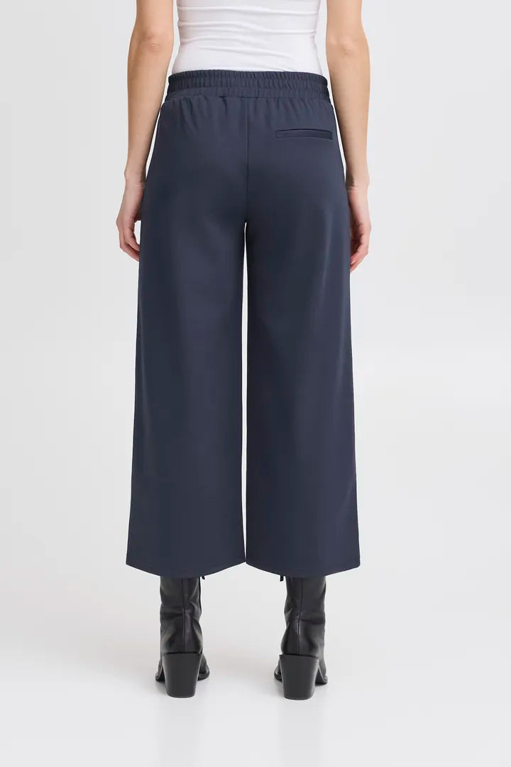 ICHI IHKATE SUS WIDE PA Trousers - Navy.