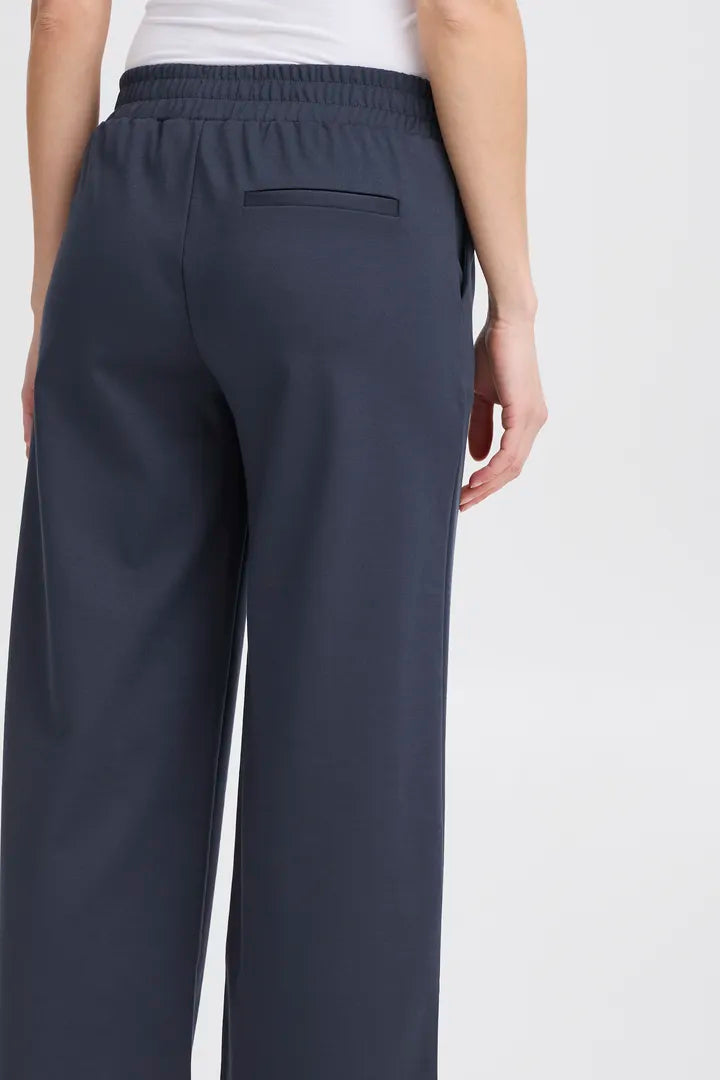 ICHI IHKATE SUS WIDE PA Trousers - Navy.