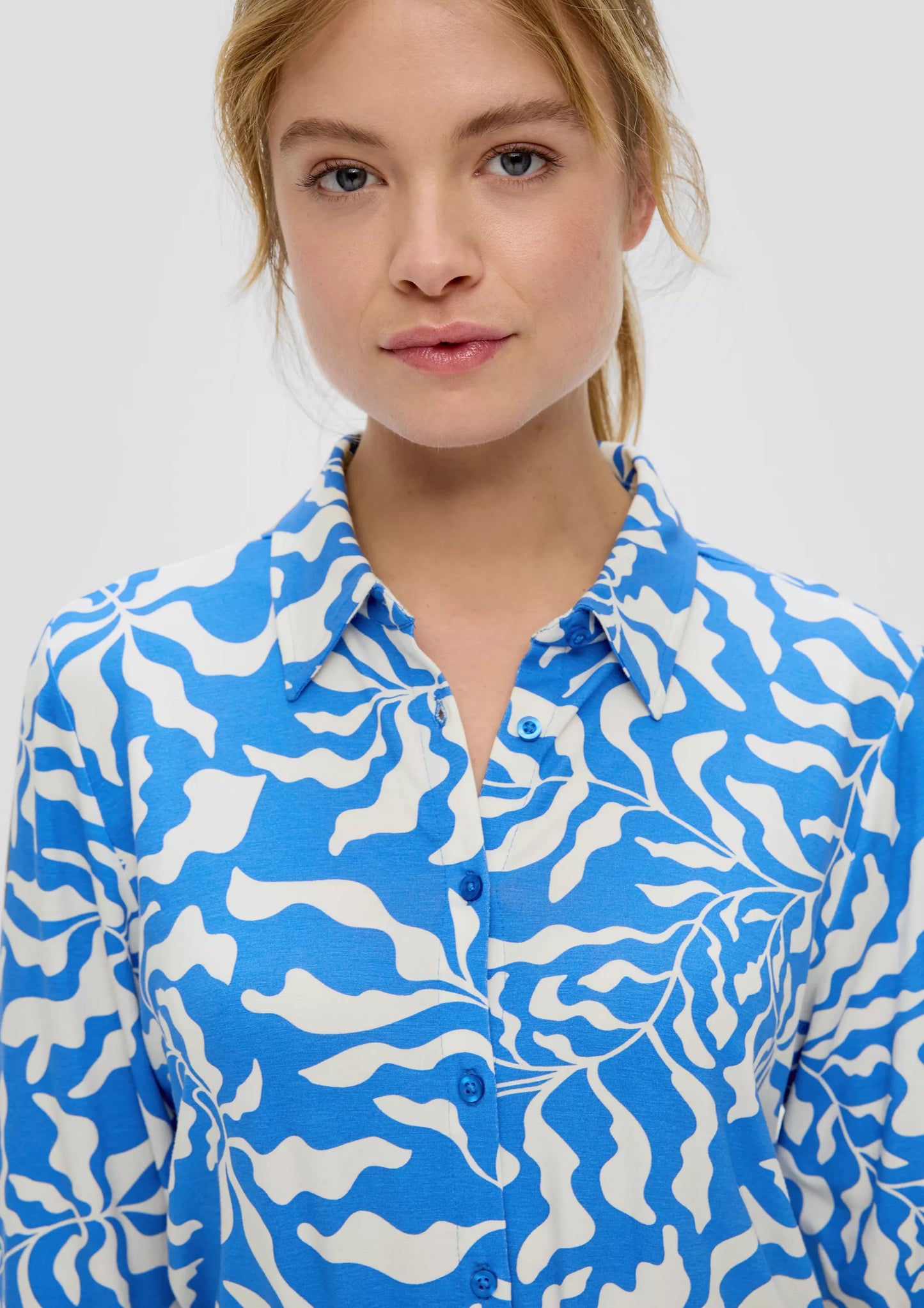 S.Oliver Blouse with 3/4 sleeves-Blue