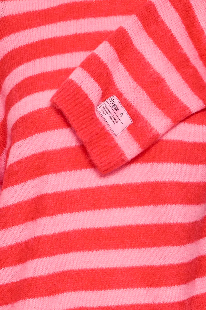 ICHI IHBLUSH LS - Jumper - Pink & Orange Stripe