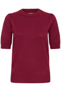ICHI IHLULS PUFF SS - Short sleeve Knit - Burgundy.