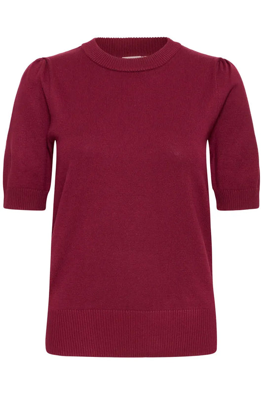 ICHI IHLULS PUFF SS - Short sleeve Knit - Burgundy.