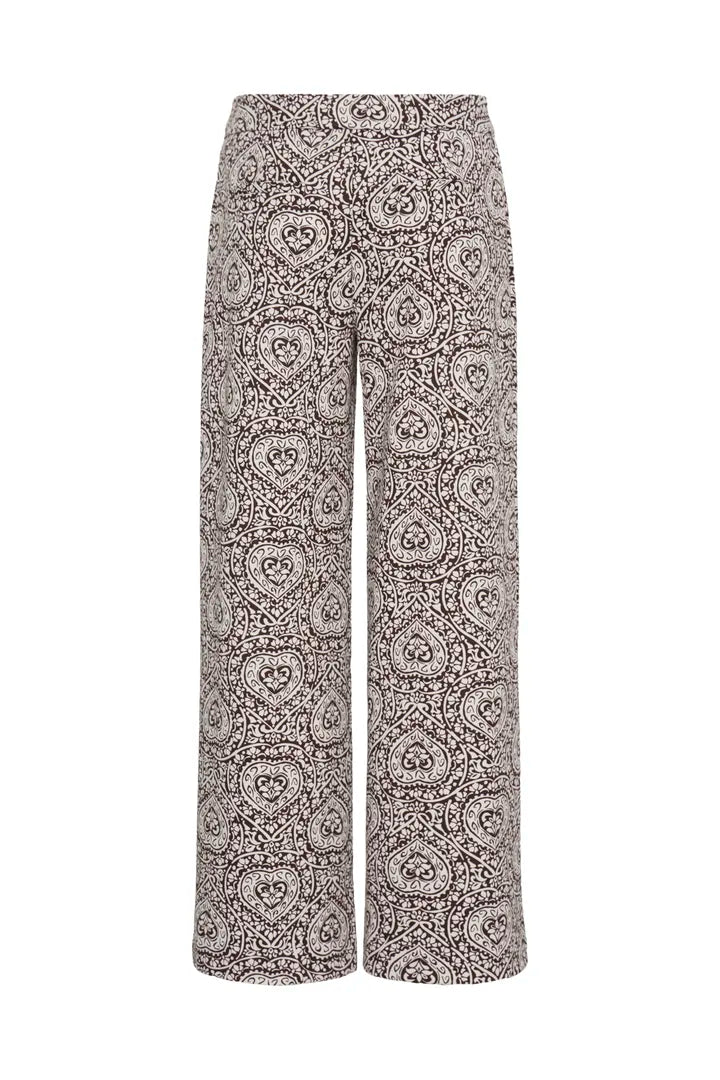 ICHI IHKATE PRINT PA Trousers - Brown / Cream Mix
