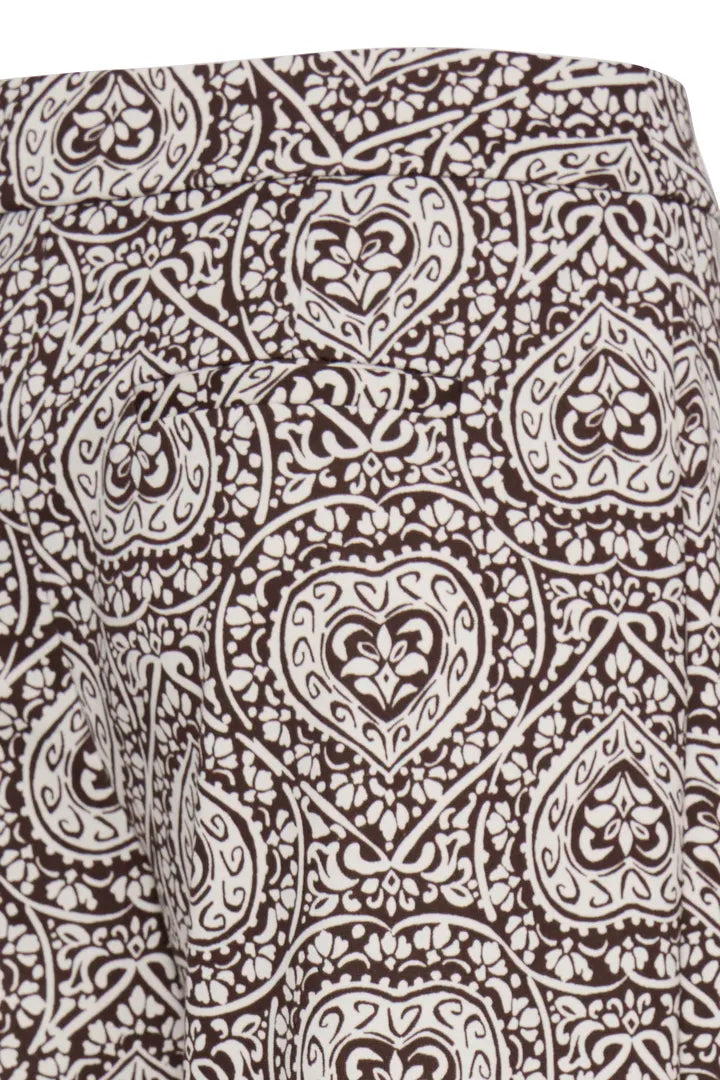 ICHI IHKATE PRINT PA Trousers - Brown / Cream Mix