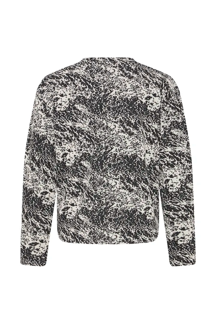 ICHI IHOELLYSW4 Top - Black & Cream MIx.