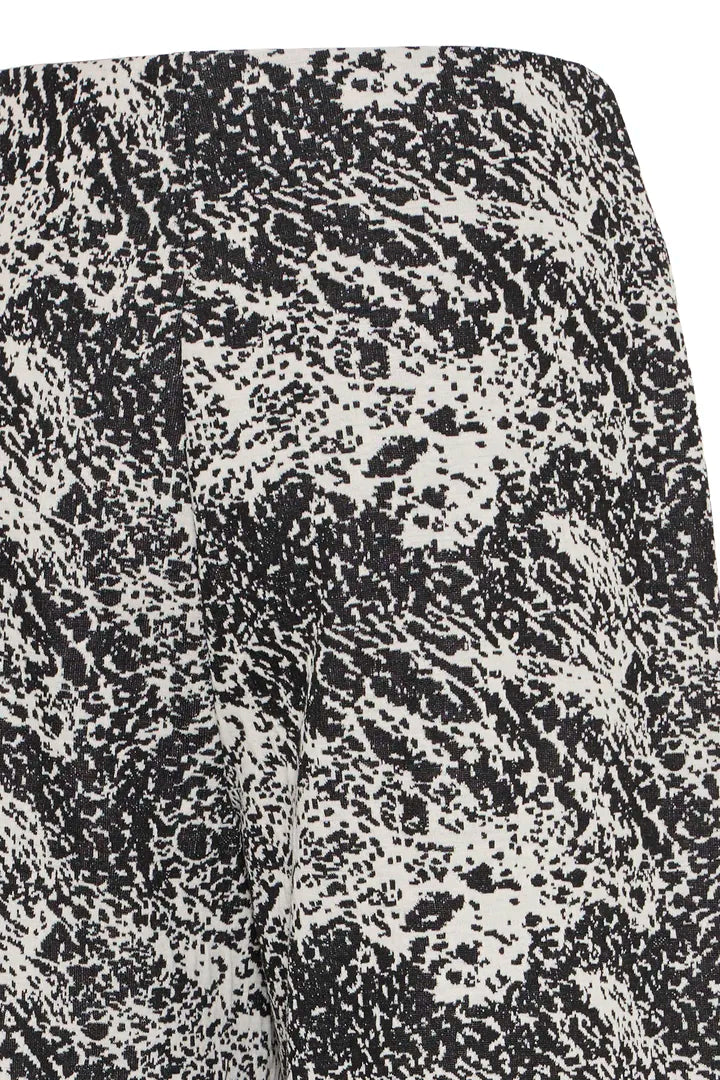 ICHI IHOELLY PA4 Trousers - Black & Cream Mix.