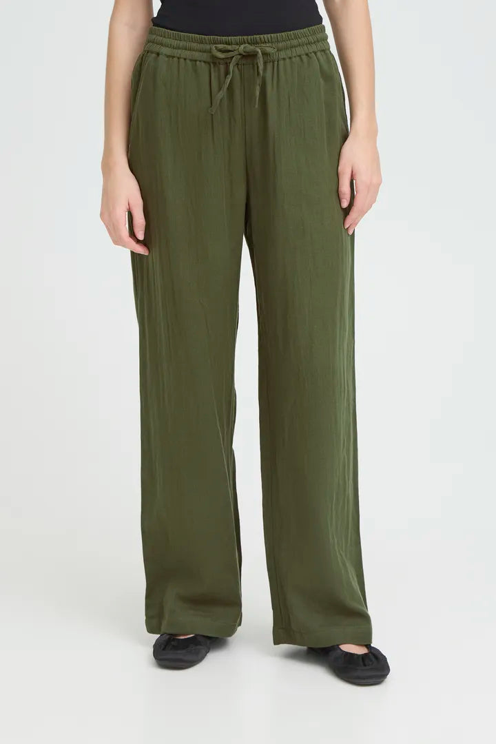 ICHI IAFOXA BEACH PT  - Trousers Green.