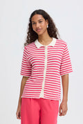ICHI IHORIANNA SS Top - Pink Stripe.