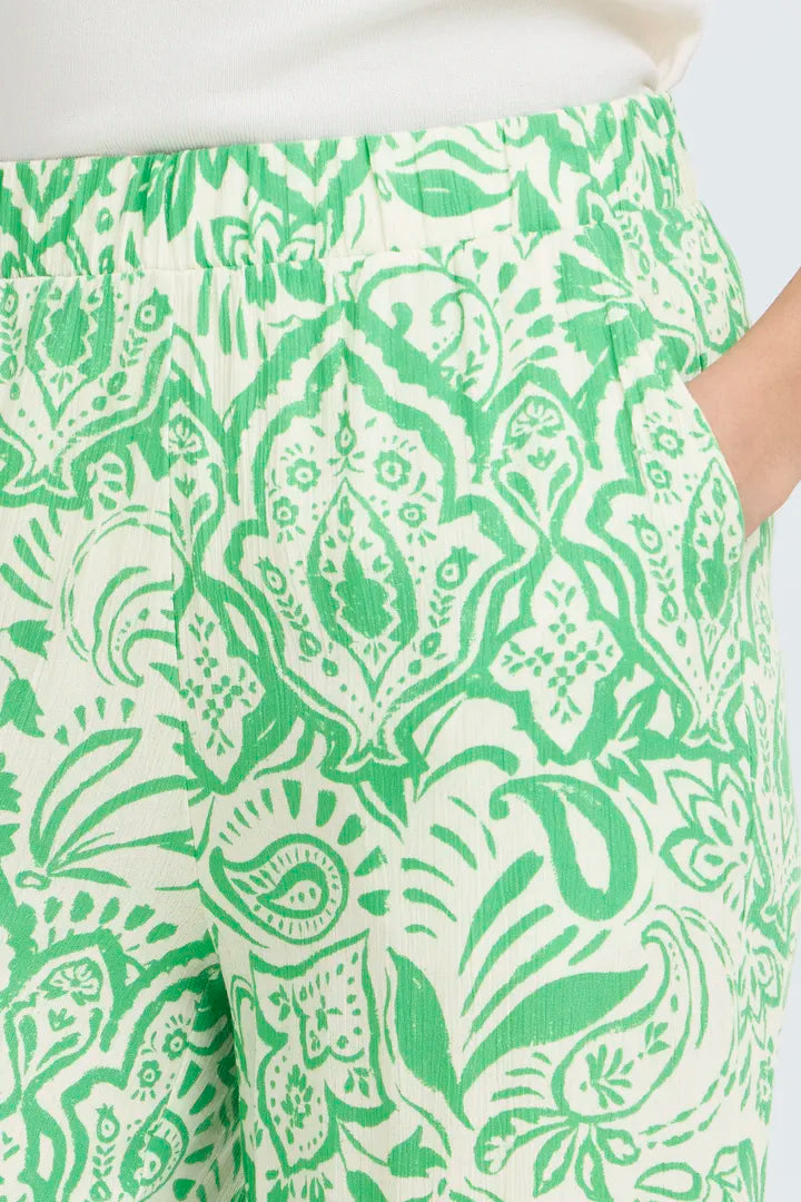 ICHI IHMARRAKECH AOP PA4 Trousers - Green.