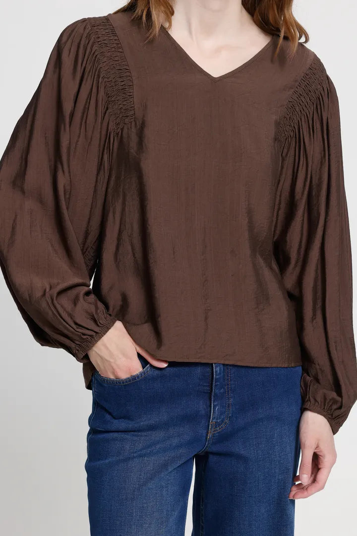 ICHI IHIMELDA LS Blouse - Brown