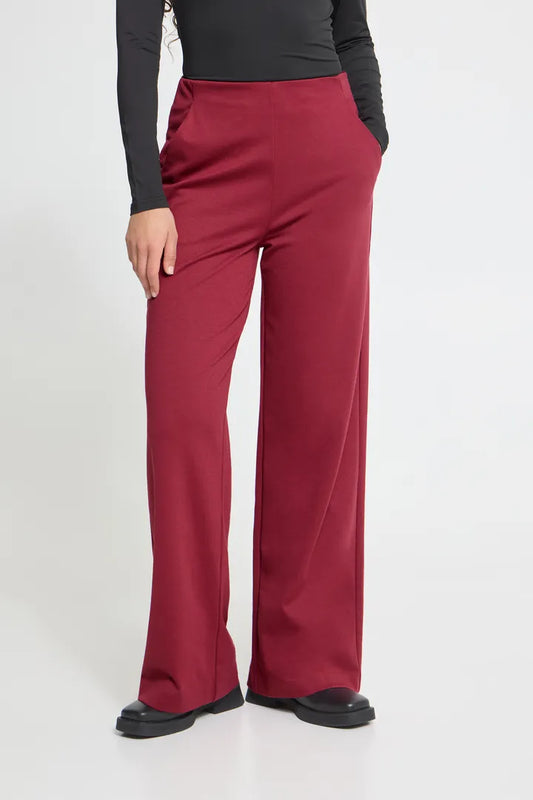 ICHI IHKATE WIDE PA2 Trousers - Light Burgundy.