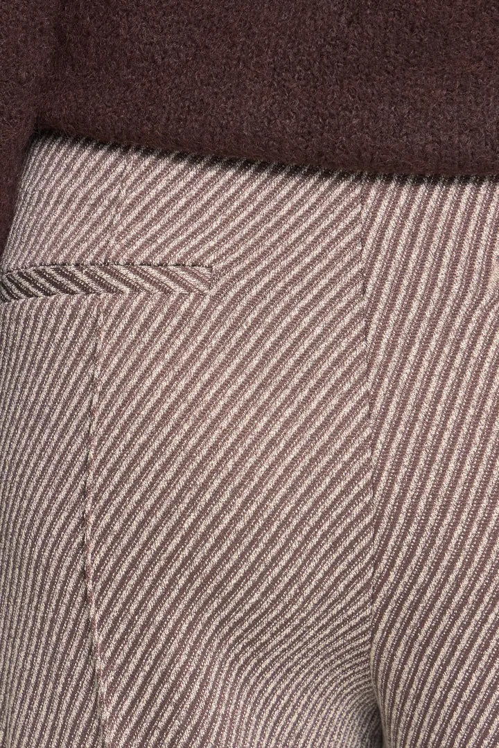 ICHI IHKATE TWILLISH WIDE PA Trousers Brown / Beige Mix.