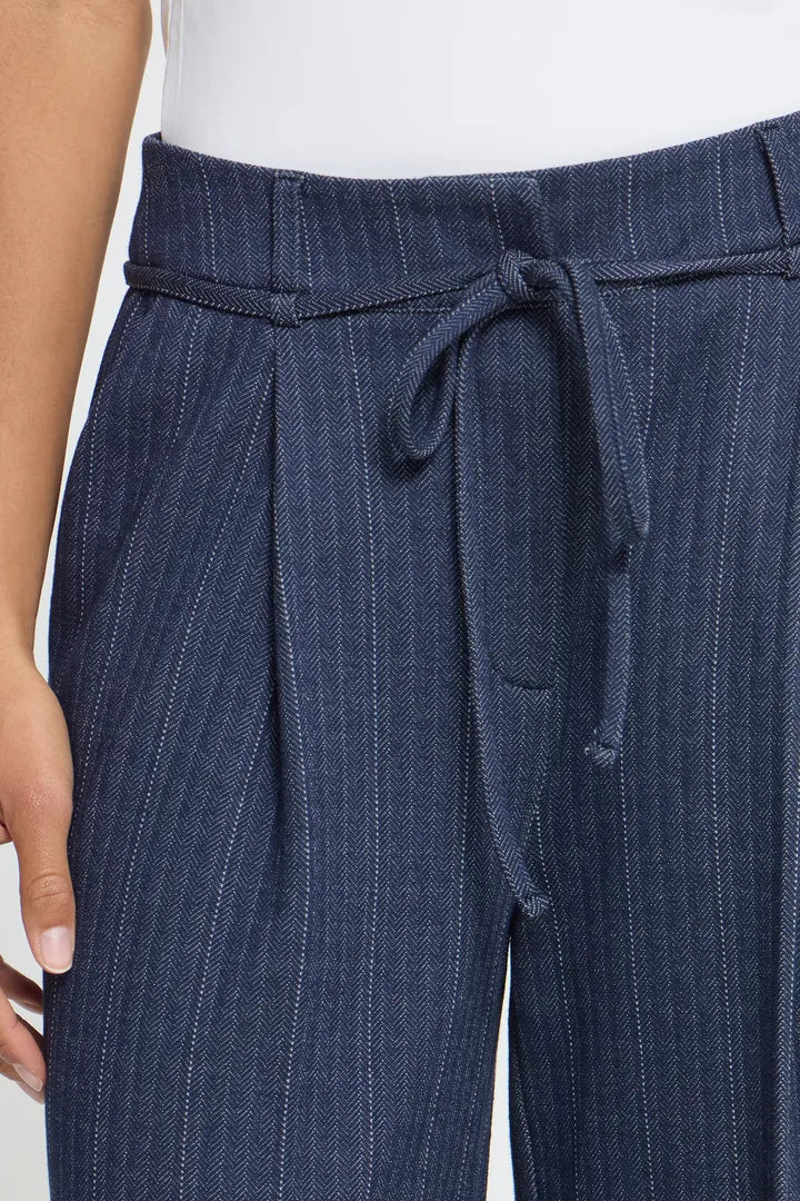ICHI IHKATE PINELLE WIDE PA Trousers - Navy / White