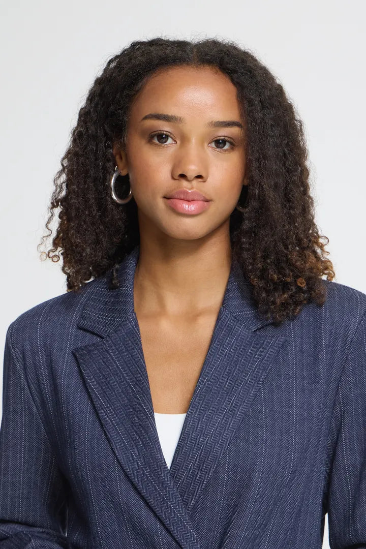 ICHI IHKATE PINELLE BL2 Blazer - Navy / White