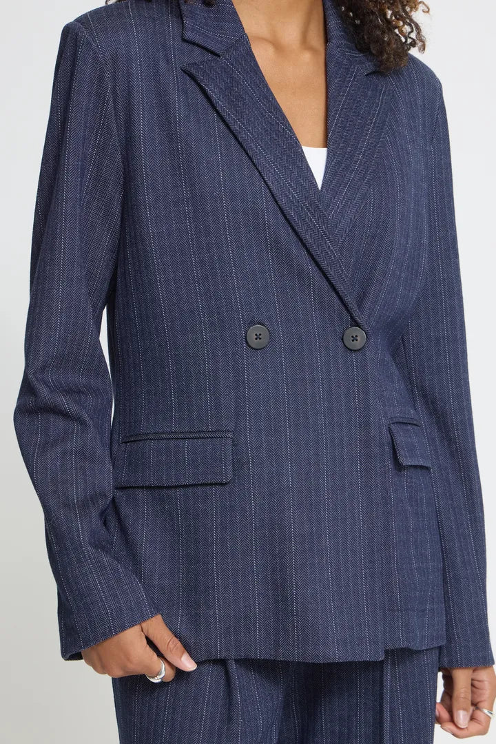 ICHI IHKATE PINELLE BL2 Blazer - Navy / White