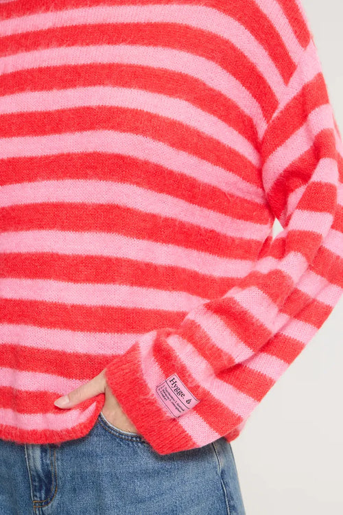 ICHI IHBLUSH LS - Jumper - Pink & Orange Stripe