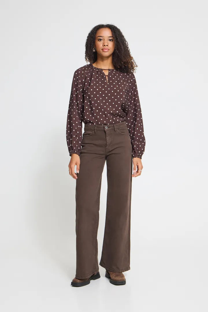 ICHI IHZIGGY WIDE PA Jeans - Brown.