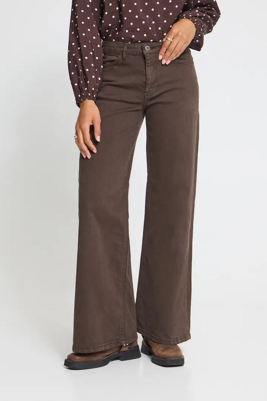 ICHI IHZIGGY WIDE PA Jeans - Brown.