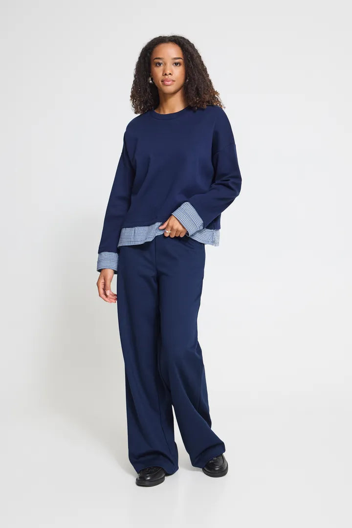 ICHI IHPINDA MIX SW Sweatshirt - Navy