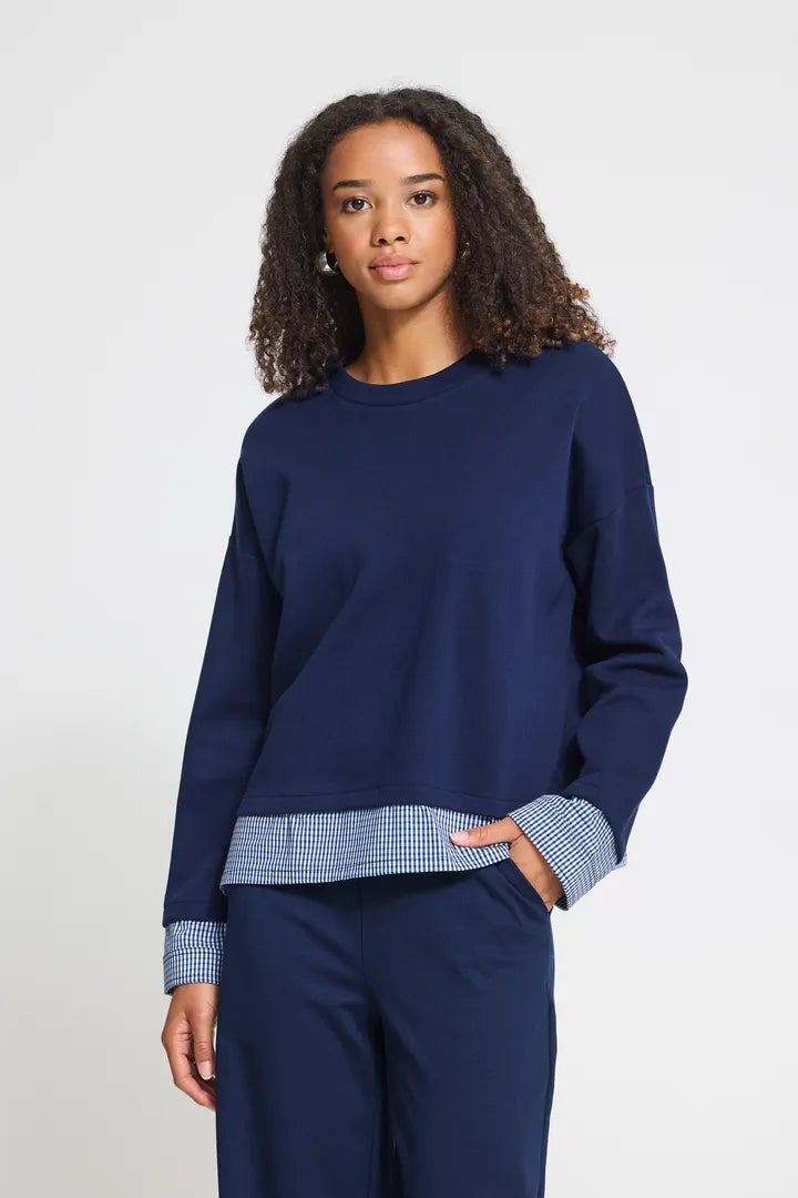 ICHI IHPINDA MIX SW Sweatshirt - Navy