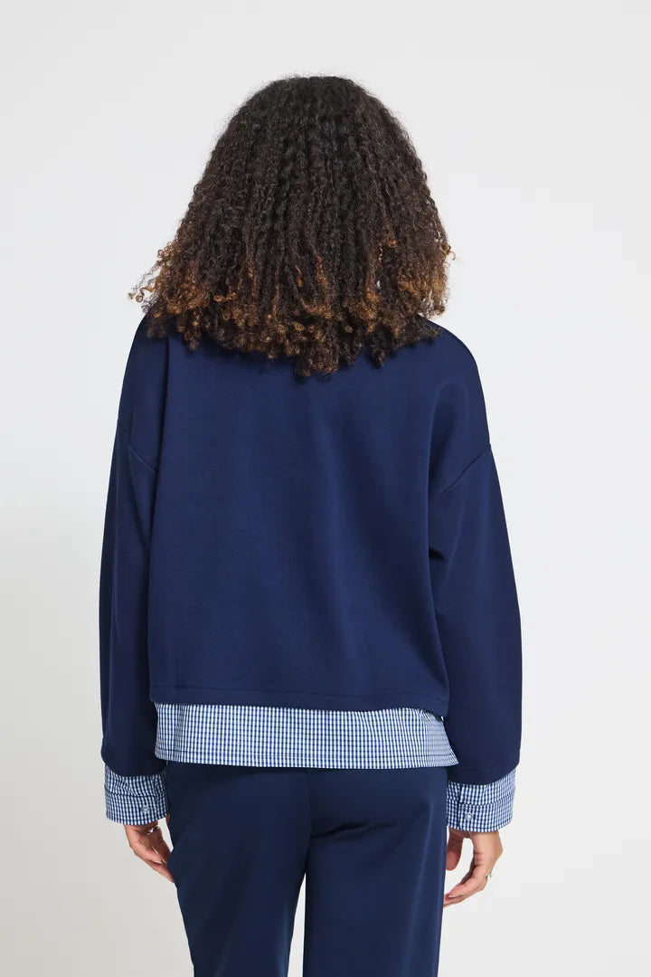 ICHI IHPINDA MIX SW Sweatshirt - Navy