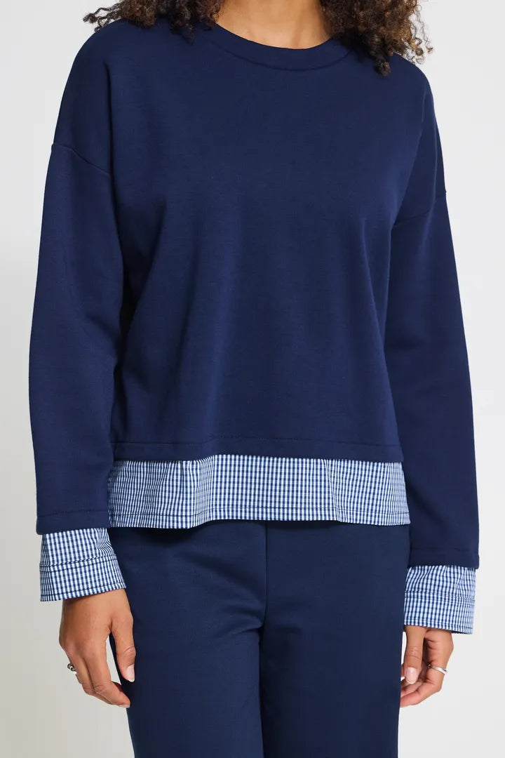 ICHI IHPINDA MIX SW Sweatshirt - Navy