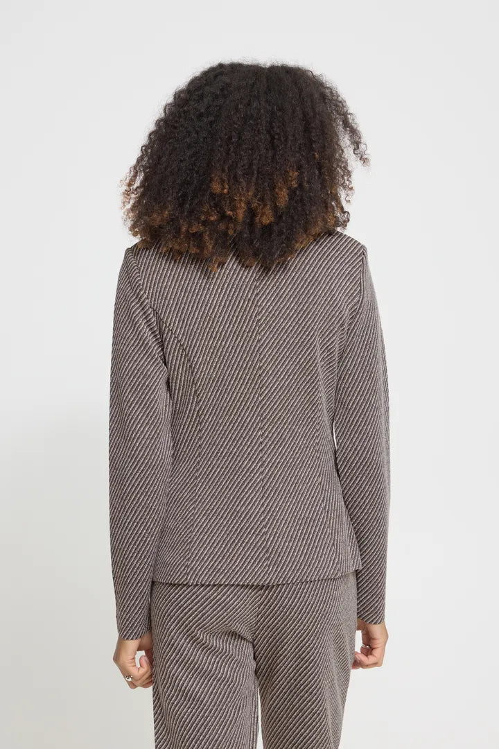 ICHI IHKATE TWILLISH BL Blazer - Brown/Beige Mix.