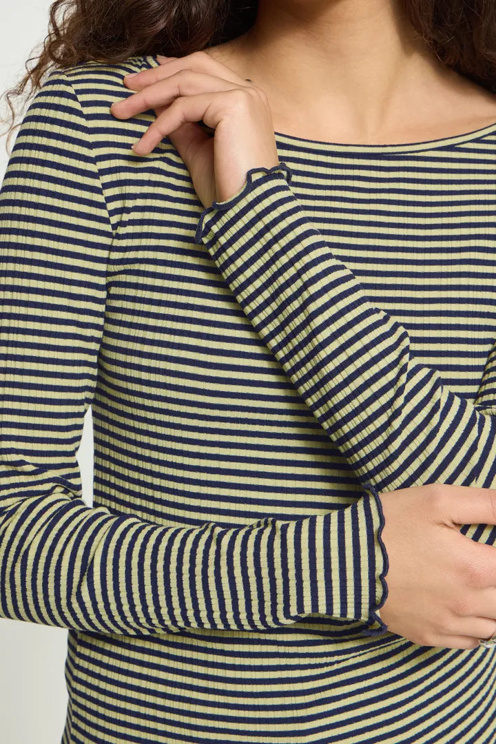ICHI IHCELLA LS Top - Navy / Mustard Mix