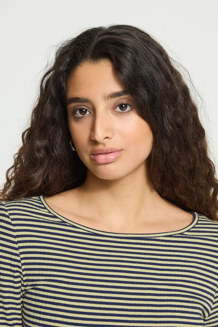 ICHI IHCELLA LS Top - Navy / Mustard Mix