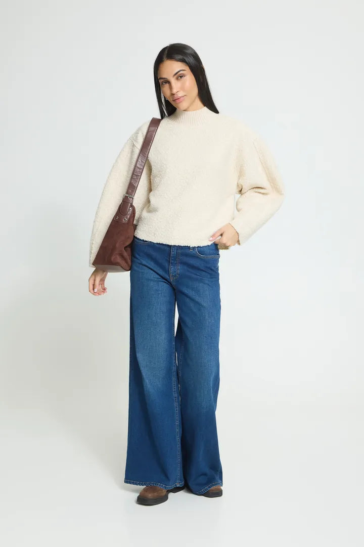 ICHI IHCURLEY LS Jumper - Cream.