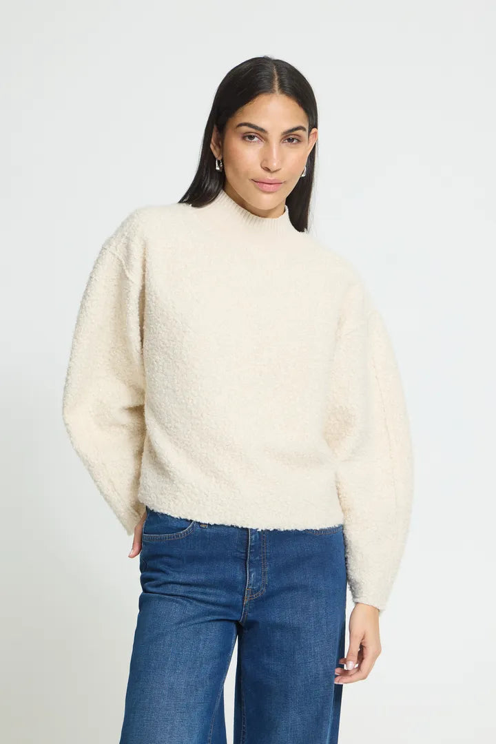 ICHI IHCURLEY LS Jumper - Cream.