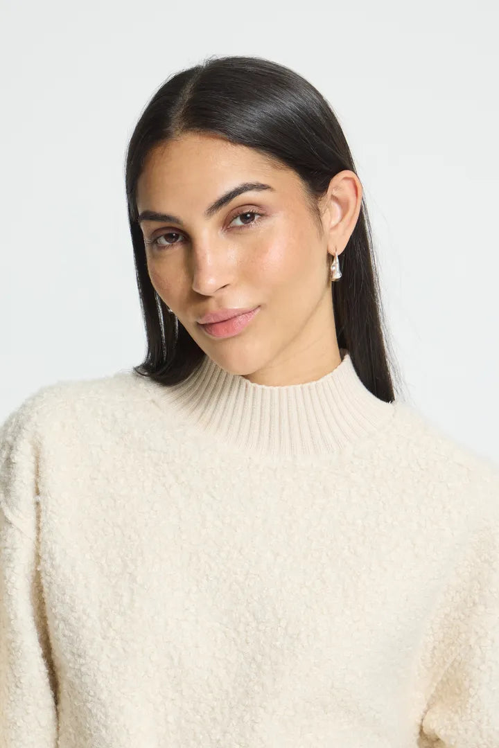 ICHI IHCURLEY LS Jumper - Cream.