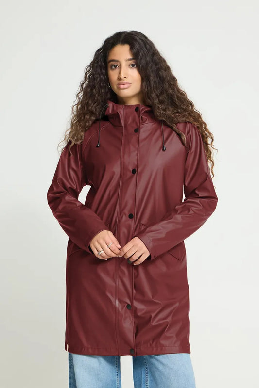 ICHI IHTAZI JA Rain Jacket - Burgundy.