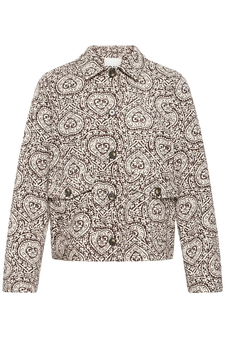 ICHI IHKATE PRINT JA2 Jacket - Brown / Beige Mix