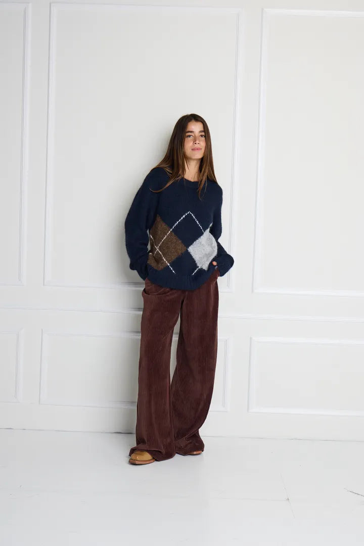 ICHI IHBAYANA LS Cardigan - Navy Mix.