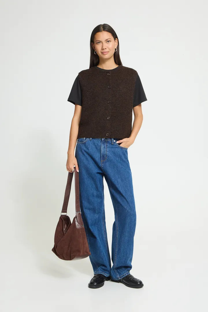ICHI IHPANORA WA Waistcoat - Brown.