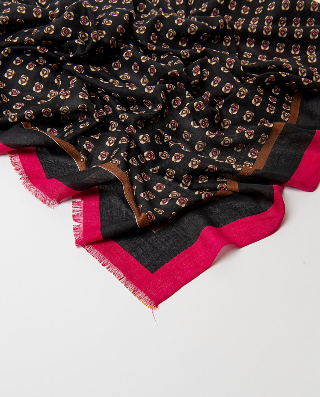 Surkana Scarf - Hot pink & Brown.