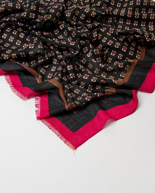 Surkana Scarf - Hot pink & Brown.