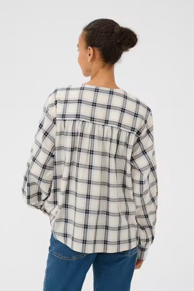 Part Two YaninasPW Blouse - Navy Blue Check.