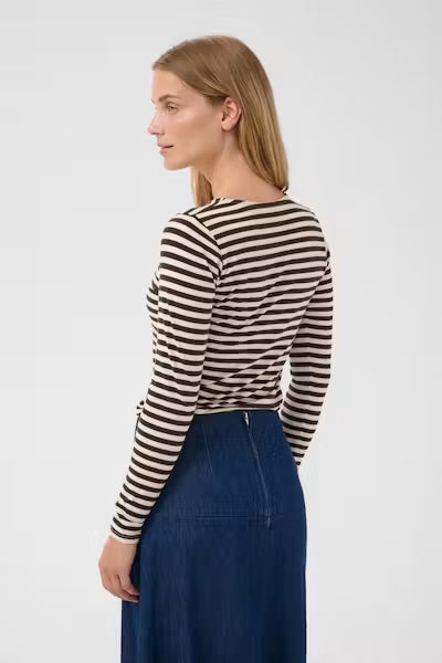 Part Two NemajasPW T/Shirt - Brown & Cream Stripe
