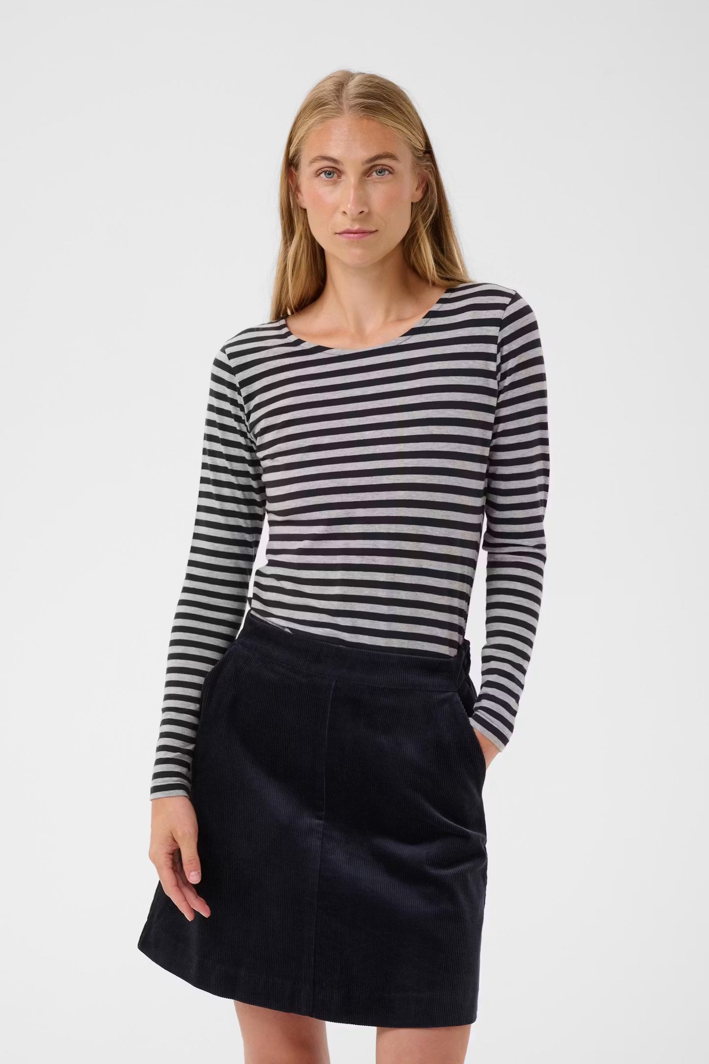 Part Two NemajasPW T/Shirt - Grey & Navy Stripe.