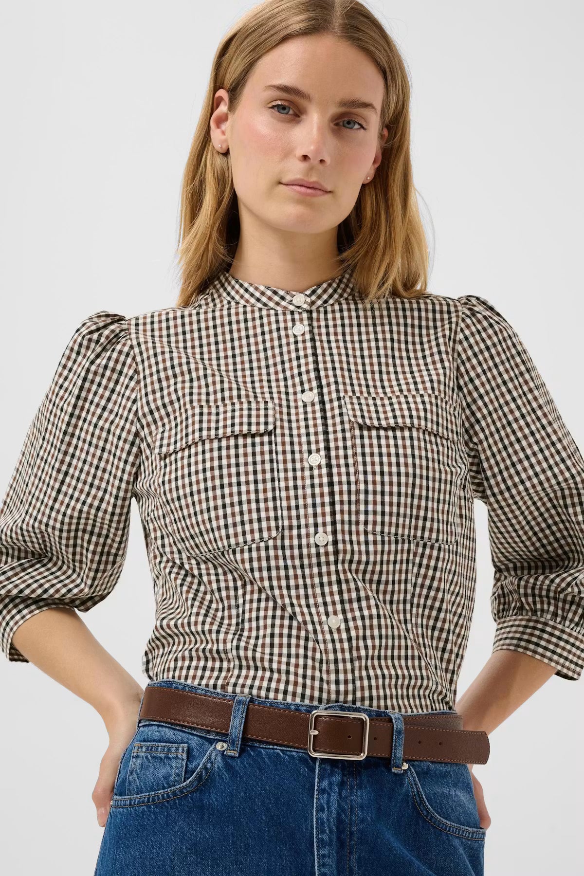 Part Two ChinettePW Shirt - Black / Brown Mix