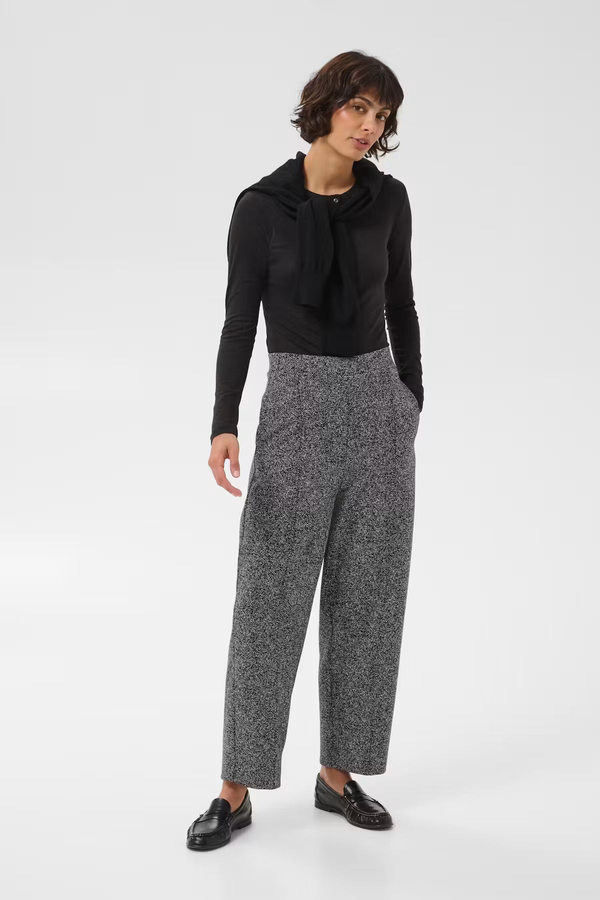Part Two ColisaPW Pants - Black / White Fleck.