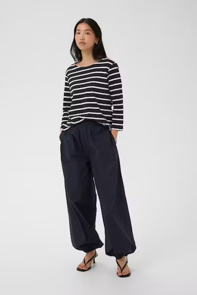 Part Two NelaPW Long Sleeve T/Shirt - Navy & White Stripe.
