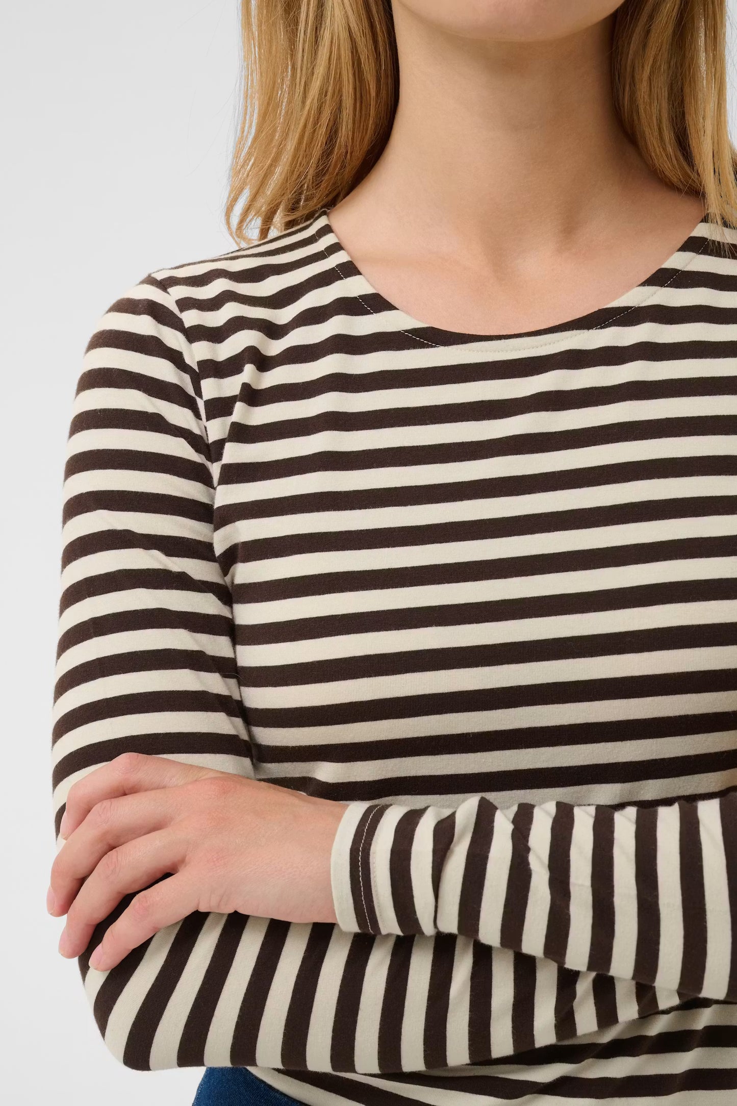 Part Two NemajasPW T/Shirt - Brown & Cream Stripe